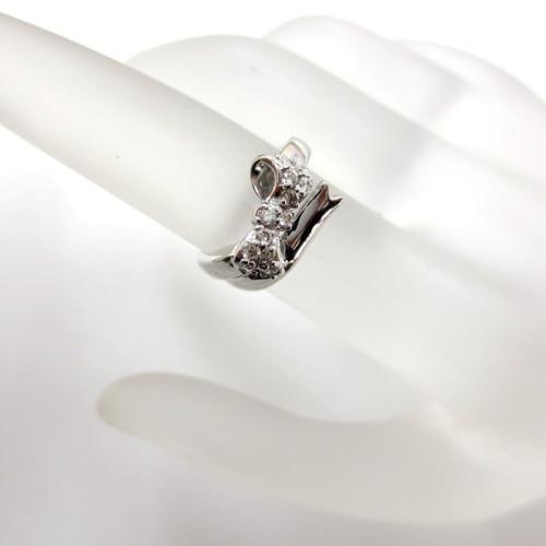 Ponte Vecchio ポンテヴェキオ K18WG ダイヤ0.20ct リボンリング  