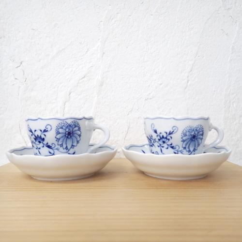 【１級品】マイセン☆ブルーオニオン☆デミタスカップ＆ソーサー ☆マイセン☆ブルーオニオンデミタスカップ&ソーサー3客セット