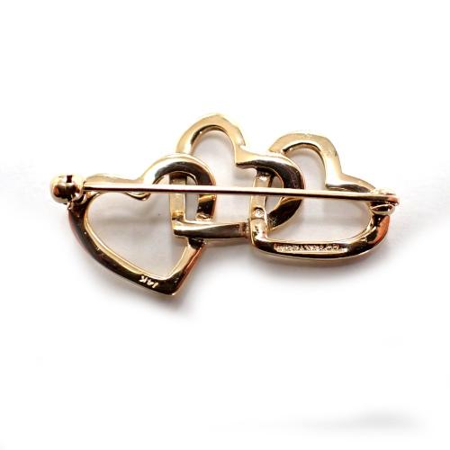 TIFFANY&Co. ティファニー 14K スリーハート ブローチ オープン TIFFANY&Co. ティファニー 14K スリーハート ブローチ オープン