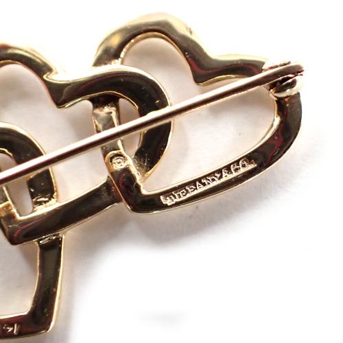TIFFANY&Co. ティファニー 14K スリーハート ブローチ オープン TIFFANY&Co. ティファニー 14K スリーハート ブローチ オープン
