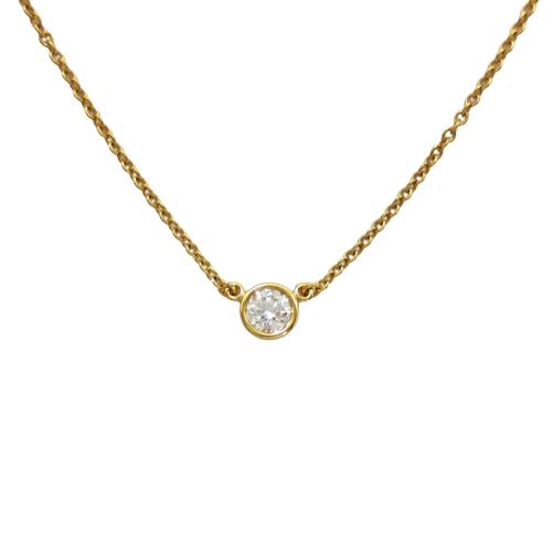 ティファニー 750 ダイヤ0.18ct バイザヤード ネックレス 鑑定書付き  