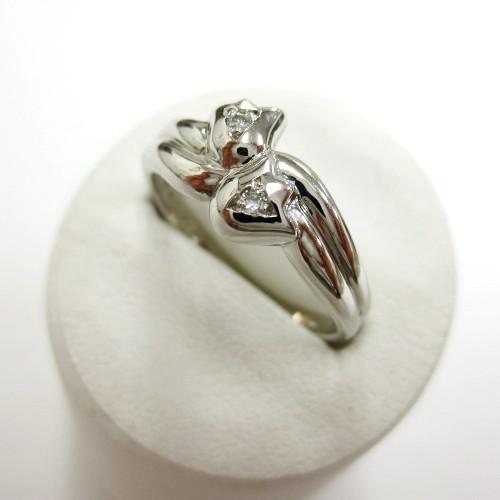 Christian Dior Dior クリスチャンディオール Pt900 ダイヤ2Pリング  