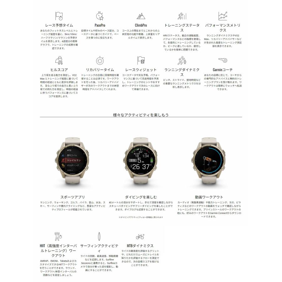 [期間限定価格] ガーミン GARMIN fenix8 Sapphire AMOLED 43mm 010-02903-27 010-02903-16 スマートウォッチ 国内正規品の画像