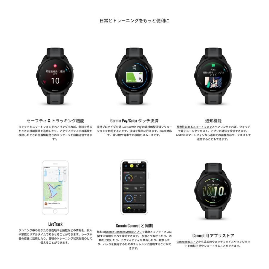 保護フィルムプレゼント ガーミン GARMIN Forerunner 165 フォアランナー 165 GPS ランニング スマートウォッチ 010-02863-80 010-02863-81 腕時計｜jw-oomiya｜09