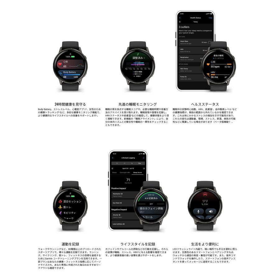 ガーミン GARMIN VENU4 010-03013-30 010-03013-31 010-03013-32 010-03014-30 010-03014-31 010-03014-32 ヴェニュー4 日本正規品の画像