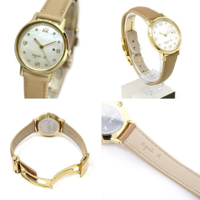 agnes b. ゴールド 腕時計　アニエス　マルチェロ　ソーラー agnes b.（アニエスベー） ノベルティ付 時計 レディース 腕時計