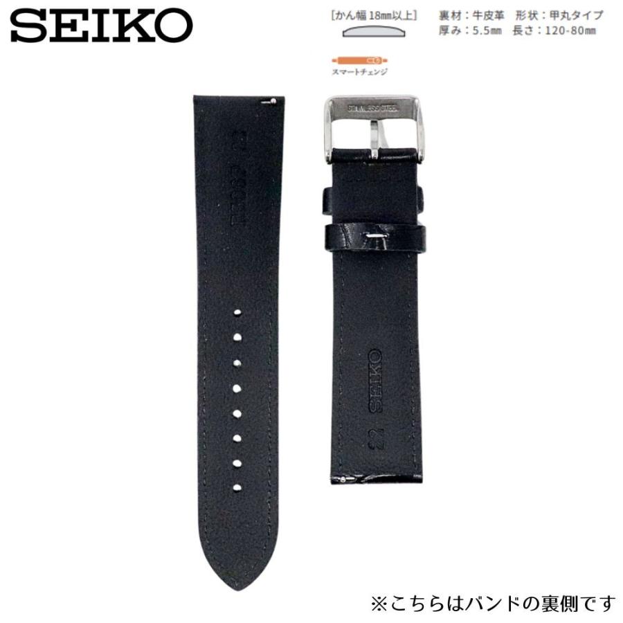 SEIKO（セイコー） 時計ベルト 22mm メンズ 純正 レザー 牛革 ワニ型押