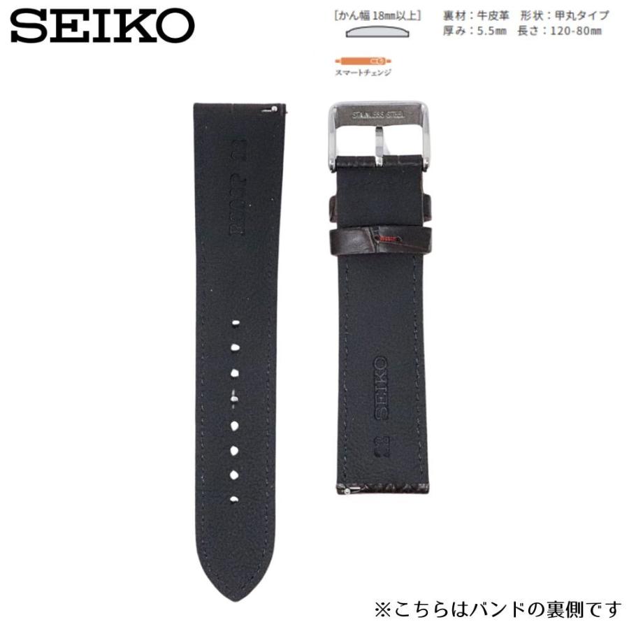 SEIKO（セイコー） 時計ベルト 22mm メンズ 純正 レザー 牛革 ワニ型押