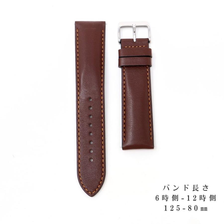 SEIKO（セイコー） 22mm 純正 バンド 牛 革 スムース 切身 厚型