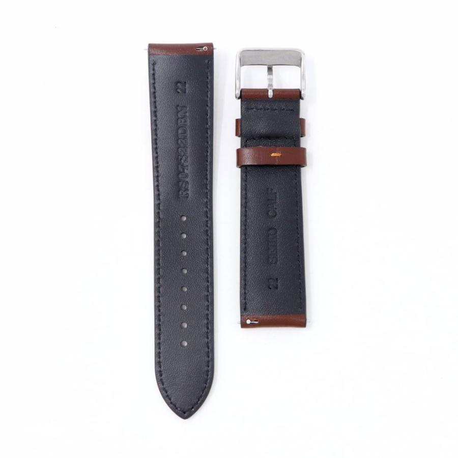 SEIKO（セイコー） 22mm 純正 バンド 牛 革 スムース 切身 厚型