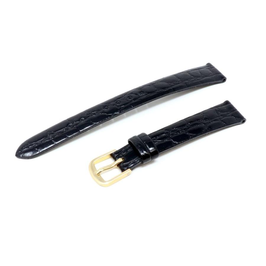 SEIKO（セイコー） 13mm 純正 バンド 牛 革 ワニ型押 DAP3 黒 ブラック