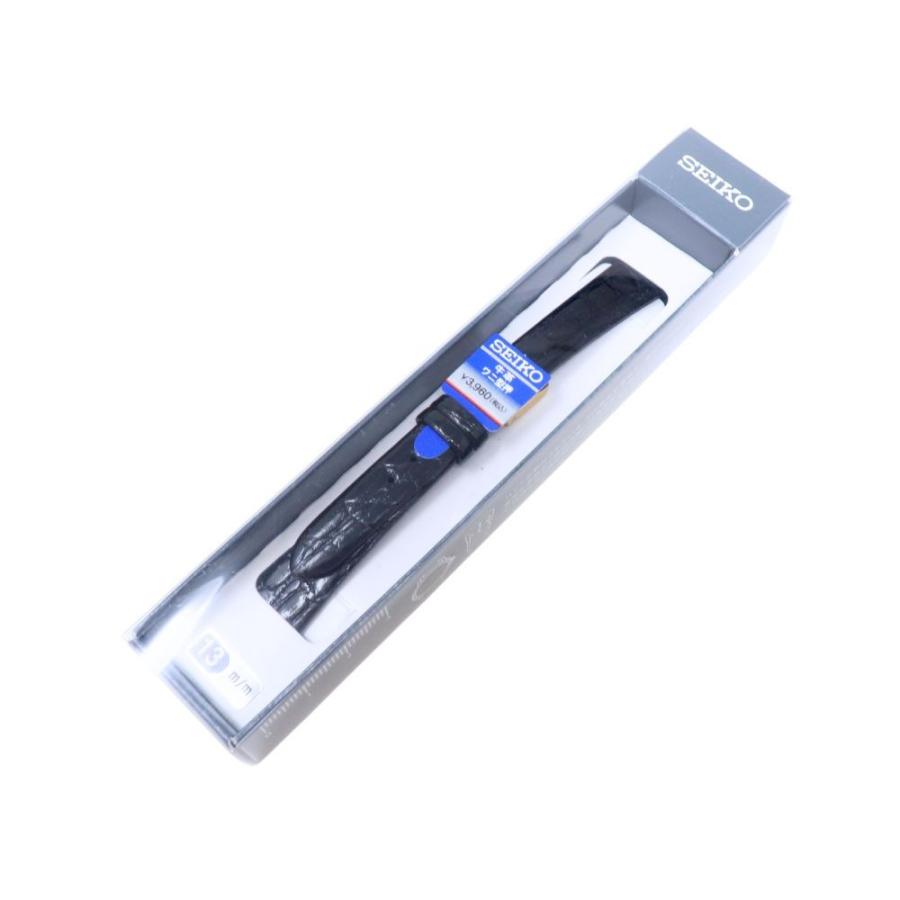 SEIKO（セイコー） 13mm 純正 バンド 牛 革 ワニ型押 DAP3 黒 ブラック