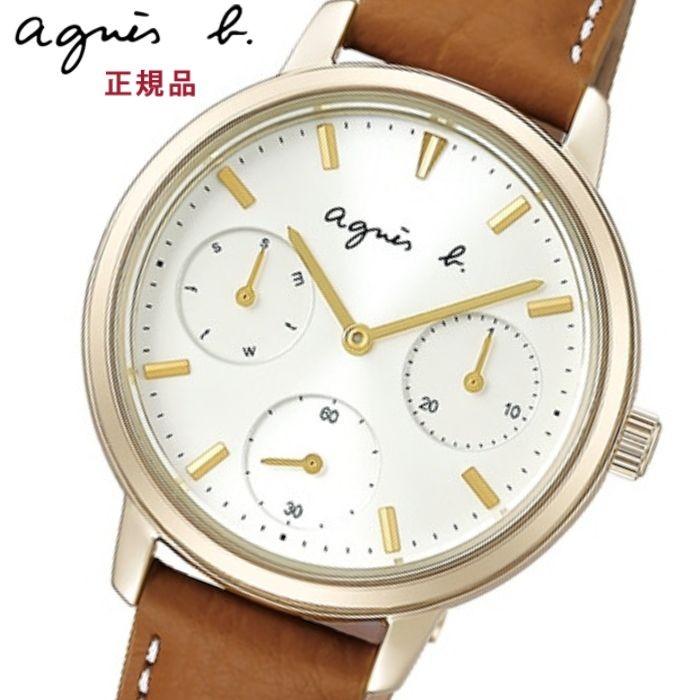 ショッパー付 アニエスベー 時計 レディース fcst985 agnes b. ペア アニエス ライトブラウン ゴールド ホワイト 時計 誕生日プレゼント 腕時計 記念日