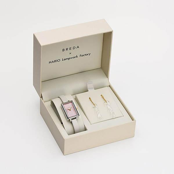 BREDA レディース レザーウォッチ・HARIOピアスセット レザーウォッチ・HARIOピアスセット BREDA レディース 彼女 女性