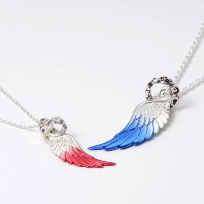 AQUA SILVER シルバー ネックレス ダイヤモンド ペア 羽根