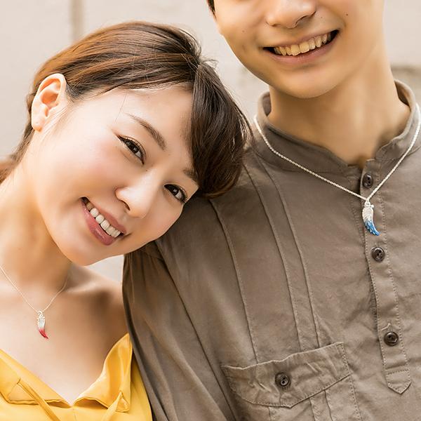 AQUA SILVER シルバー ネックレス ダイヤモンド ペア 羽根