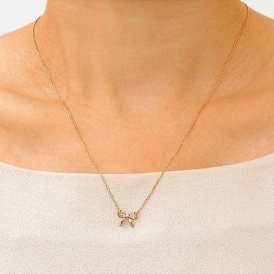 ピンクゴールド ネックレス ダイヤモンド 彼女 プレゼント ウィスプ 誕生日 レディース プレゼントの画像