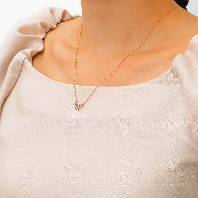 ピンクゴールド ネックレス ダイヤモンド 彼女 プレゼント ウィスプ 誕生日 レディース プレゼントの画像