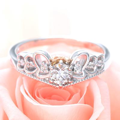 Disney ミニー プラチナ リング 指輪 エンゲージリング 婚約指輪