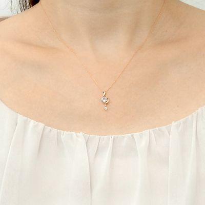 ピンクゴールド ネックレス ダイヤモンド 彼女 プレゼント ウィスプ 
