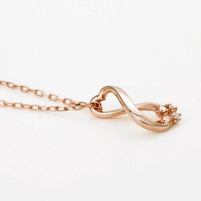 LA PUREZZA ピンクゴールド ネックレス ダイヤモンド 名入れ 刻印 当店