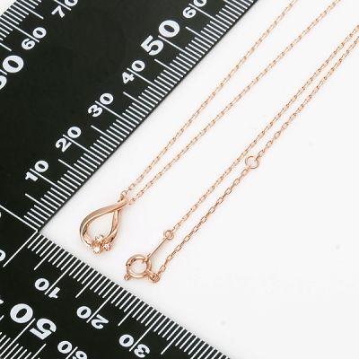 LA PUREZZA ピンクゴールド ネックレス ダイヤモンド 名入れ 刻印 当店