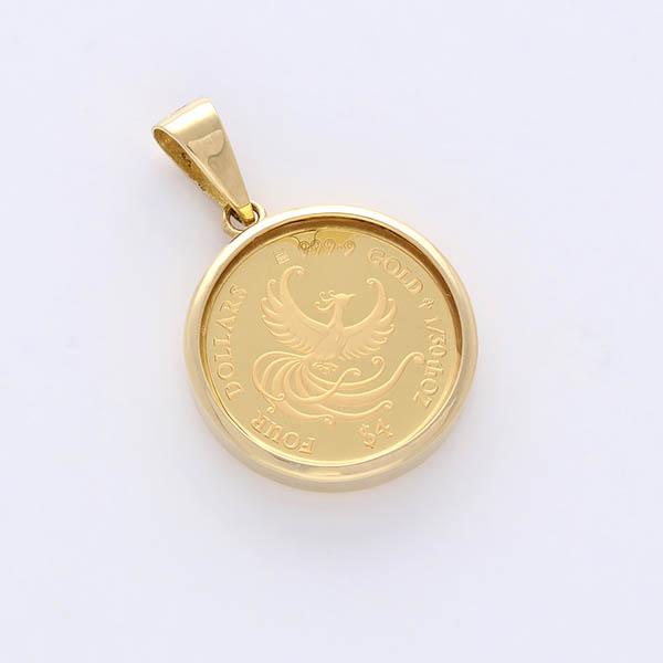 ペンダントヘッド トップ  純金 K24 コイン 小判 Royal Mint ゴールド｜jwell-com｜02