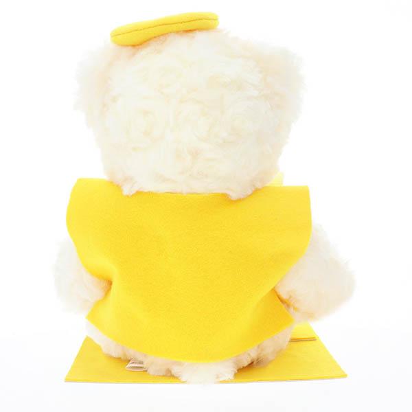 花飾り付き黄色ぬいぐるみ 約110cm ぬいぐるみ胡蝶蘭 | ぬいぐるみ☻花束専門店