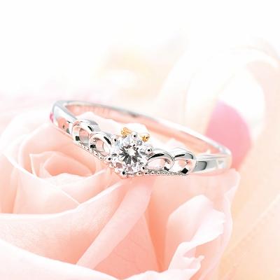 Disney ピンクゴールド リング 指輪 エンゲージリング 婚約指輪