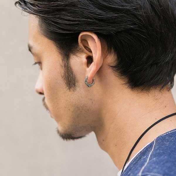 シルバーフープピアス 左耳用 小 Garni メンズ 彼氏 男性 誕生日プレゼント ギフト Gp017 Left Black ジェイウェルドットコム 通販 Yahoo ショッピング