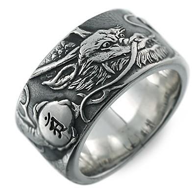 彫銀 シルバー リング 指輪 彼氏 メンズ プレゼント ホリギン 誕生日