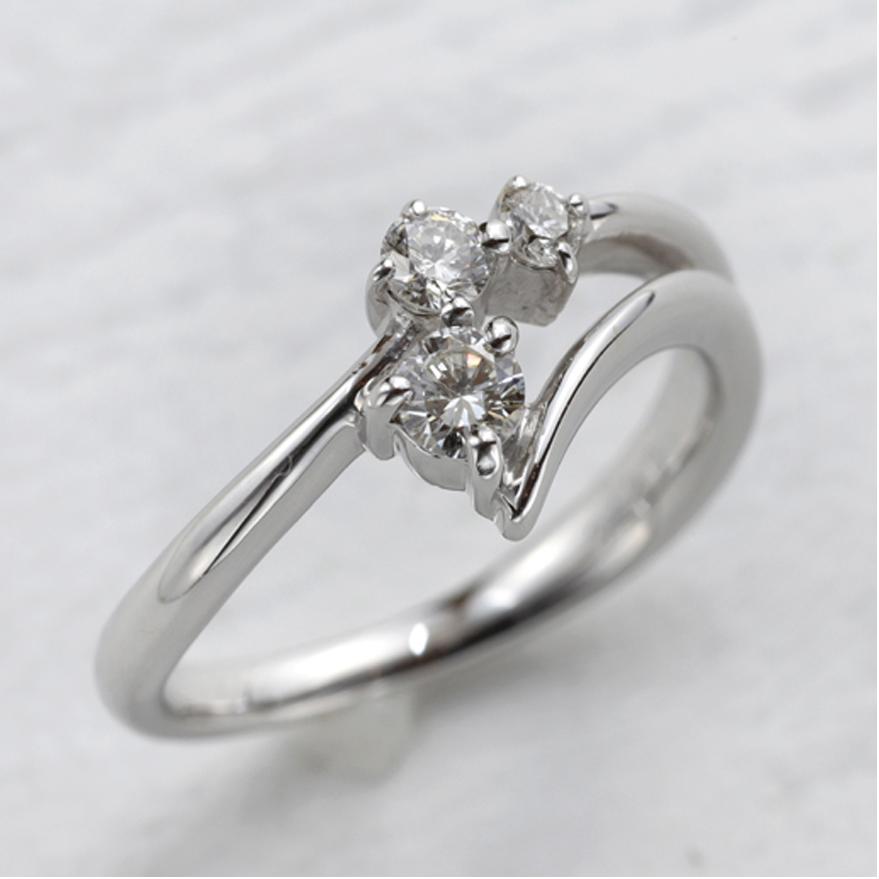 K18WGダイヤモンド0.20ctピンキーリング 全国送料無料 diamond  