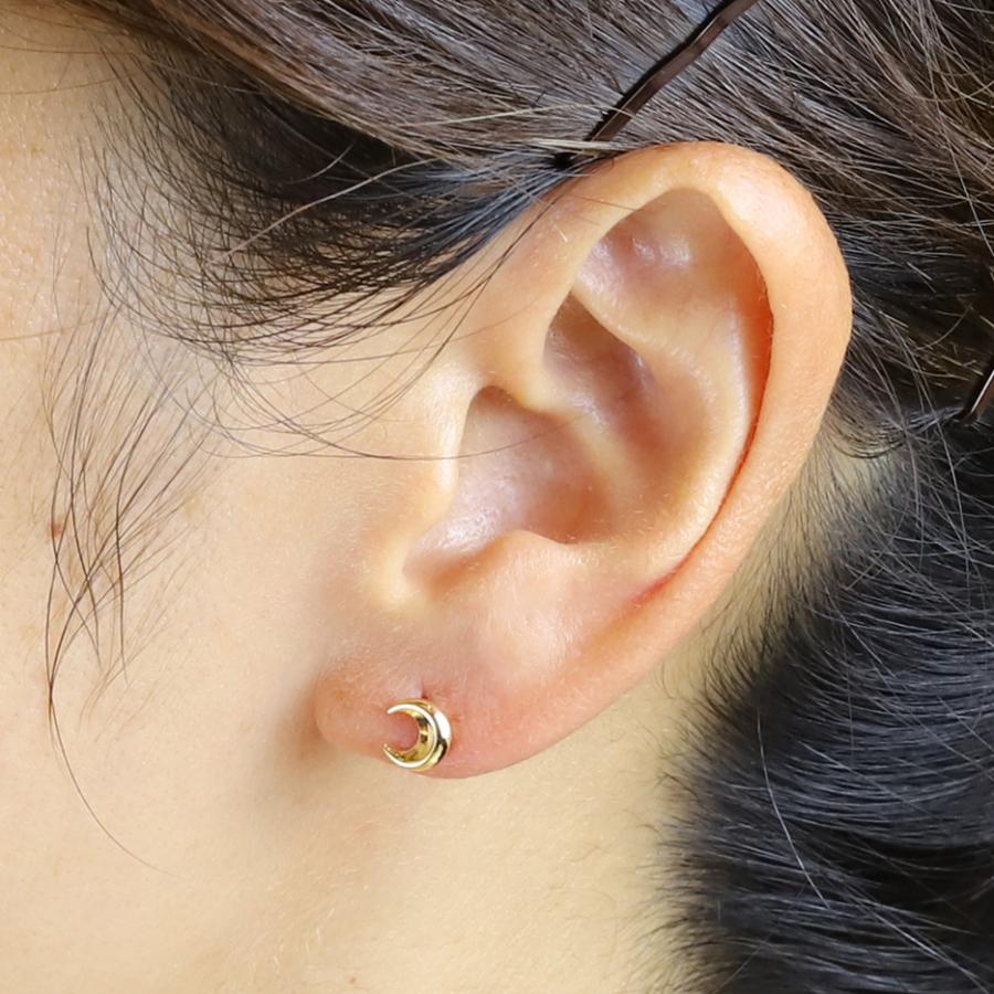 K18 ピアス 月モチーフ　moon_7