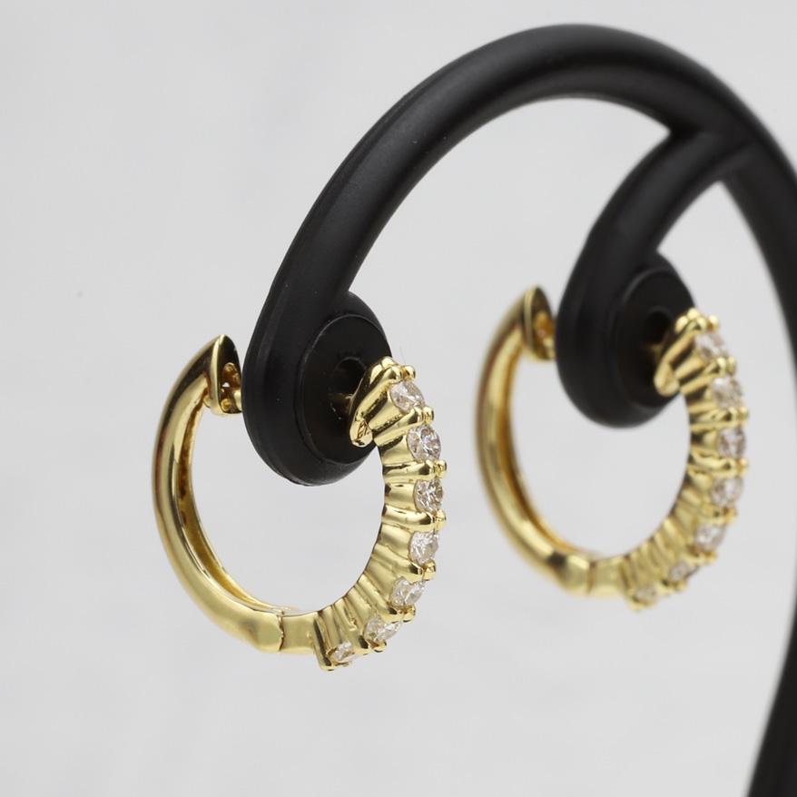 K18 ダイヤモンド フープピアス 0.20ct diamond : ジュエリー小林