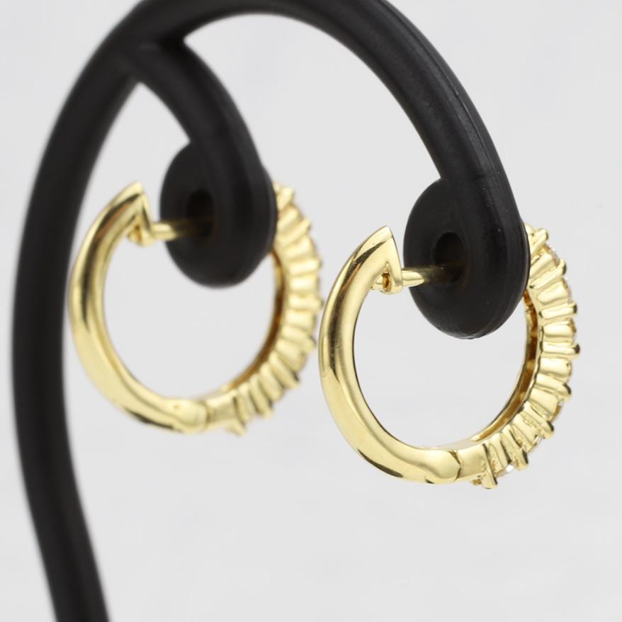 K18 ダイヤモンド フープピアス 0.20ct diamond : ジュエリー小林