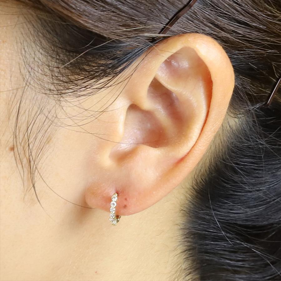 K18 ダイヤモンド フープピアス 0.20ct diamond : ジュエリー小林