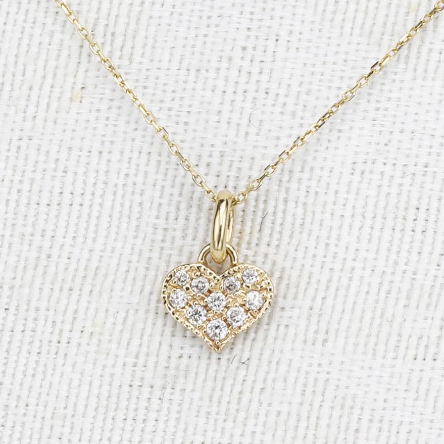 SOLD OUT】K10ダイヤモンドネックレス0.05ct ハート 全国送料無料 