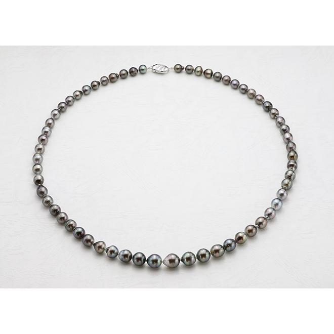 SV黒蝶真珠8.2-12.0mm 70cm ロングネックレス 鑑別書付 全国送料無料