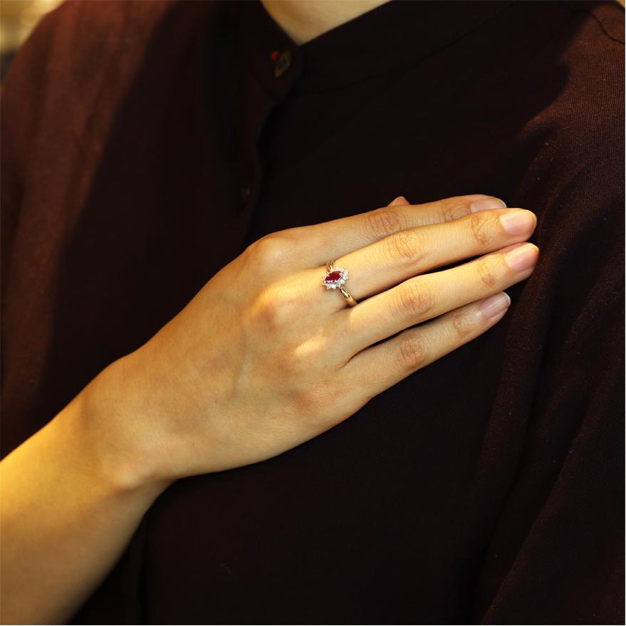 Pt900 ルビー0.46ct／ダイヤモンド0.23ctリング 全国送料無料 ruby 