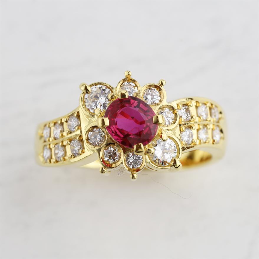 K18 ルビー0.57ct リング K18 ルビー0.57ct／ダイヤモンド0.62ctリン 全国送料無料 ruby