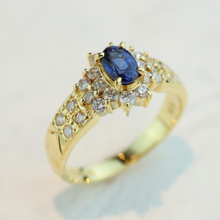 K18サファイヤ0.65ct/ダイヤモンド0.60ctリング 全国送料無料 sapphireの画像