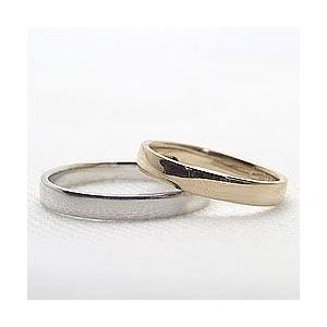 結婚指輪 平打ち 2.5mm幅 3mm幅 マリッジリング イエローゴールドK10 ホワイトゴールドK10 ペアリング 2本セット 受注 爆買の画像
