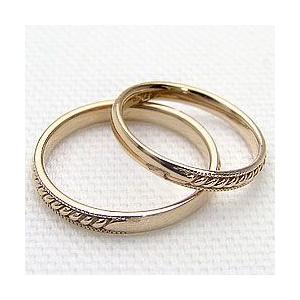 結婚指輪 ペアリング K10YG アンティークデザイン 10金 マリッジリング カップル 安い 注文製作 プレゼント ギフト 受注 爆買の画像