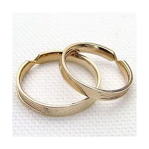 結婚指輪 マリッジリング 粗しデザイン イエローゴールドK10 ペアリング 10金 指輪 受注 爆買の画像