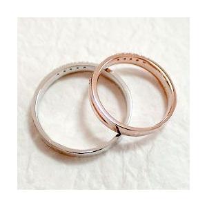 結婚指輪 クロス ダイヤモンド マリッジリング ピンクゴールドK10 ホワイトゴールドK10 人気 ペアリング 十字架 10金 受注 爆買の画像