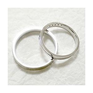 結婚指輪 クロス ダイヤモンド マリッジリング ホワイトゴールドK10 ペアリング 十字架 10金 受注 爆買の画像