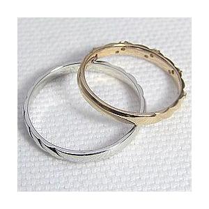 結婚指輪 ダイヤ ペアリング イエローゴールドK10 ホワイトゴールドK10 マリッジリング 10金 カップル 安い 注文製作 プレゼント ギフト 受注 爆買の画像