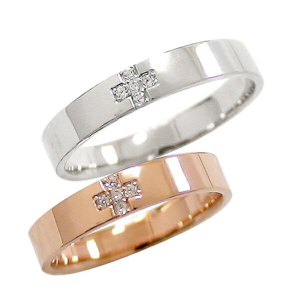 代引不可 結婚指輪 クロス ダイヤモンド マリッジリング ピンクゴールドk18 ホワイトゴールドk18 ペアリング 18金 十字架 指輪 レビューで送料無料 Atempletonphoto Com