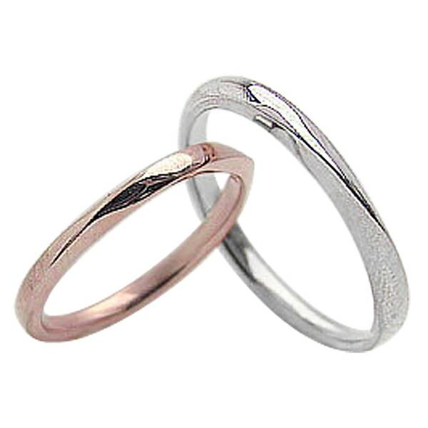 日本最大のブランド 結婚指輪 マリッジリング 18金 2本セット ペアリング ホワイトゴールドK18 ピンクゴールドK18 シンプルデザイン マリッジリング