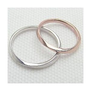 結婚指輪 ペアリング ピンクゴールドK10 ホワイトゴールドK10 マリッジリング 2本セット カップル 安い 注文製作 プレゼント ギフト 受注 爆買の画像